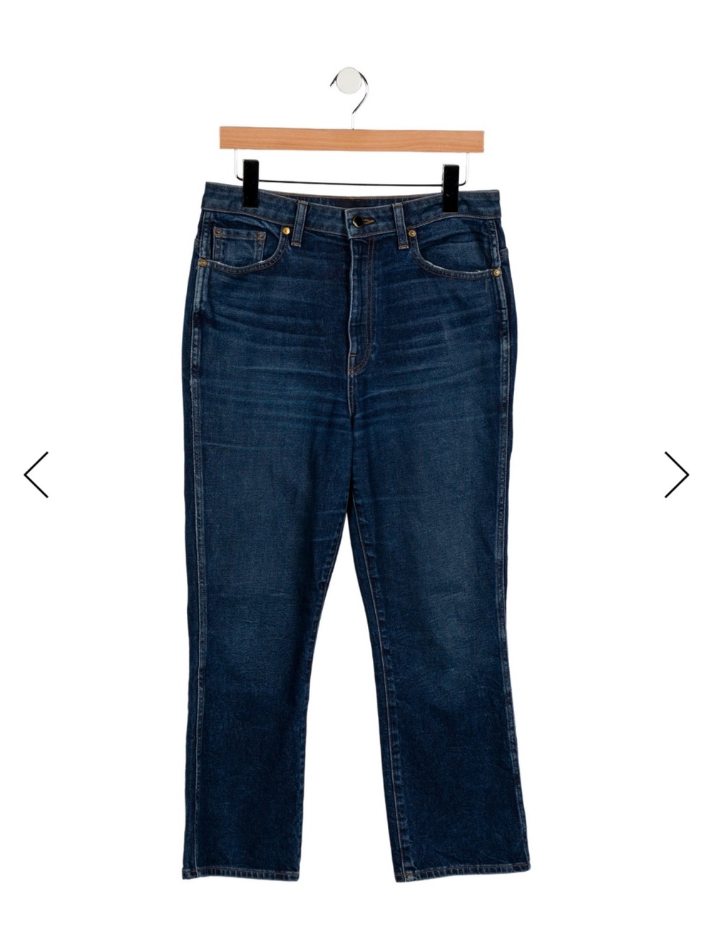 KHAITE Dark Blue Women's Straight Benny Jeans
